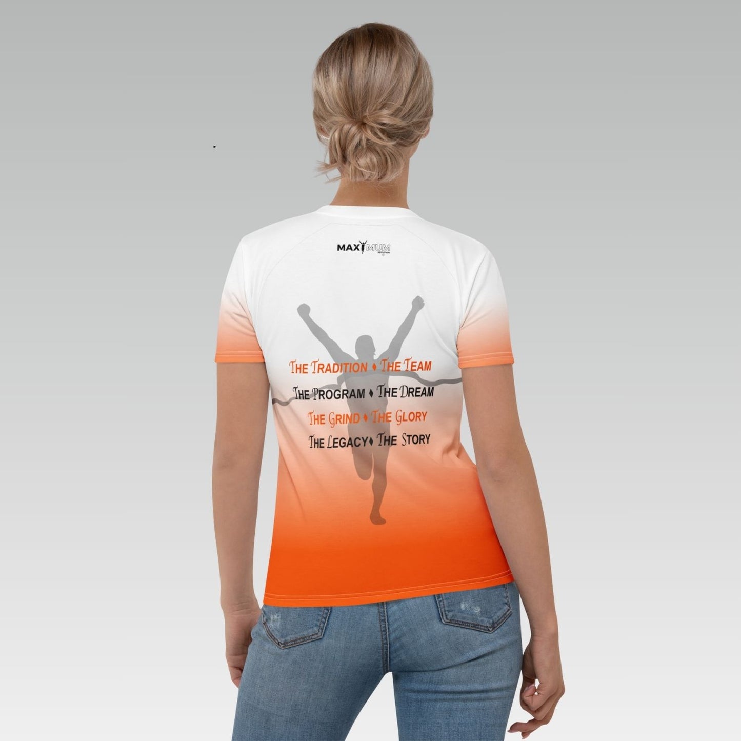 Women's MX Fade Performance Tee (White/Orange)
