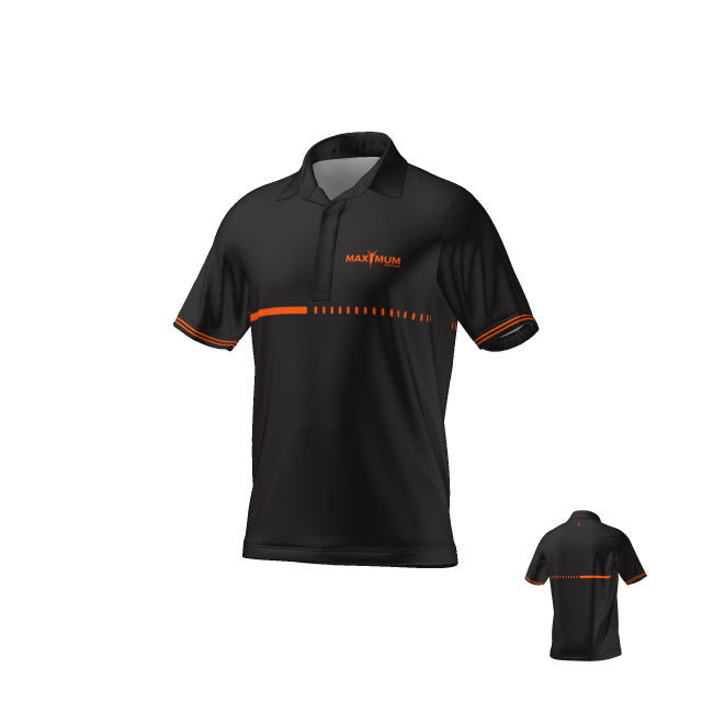 Men’s Tradition Tech Polo – Black & Orange Edition